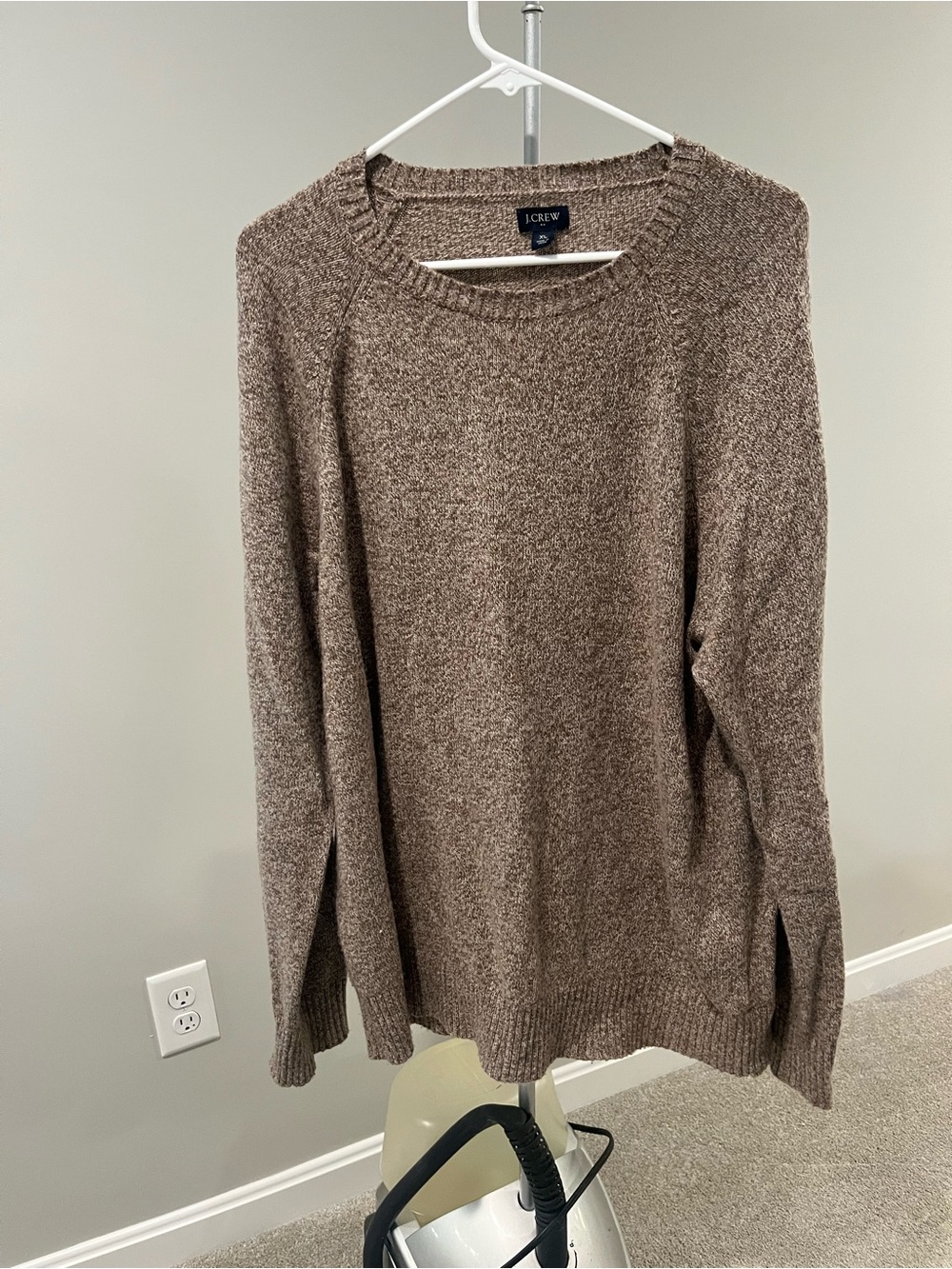 J. Crew Taupe Heather Crewneck Sweater